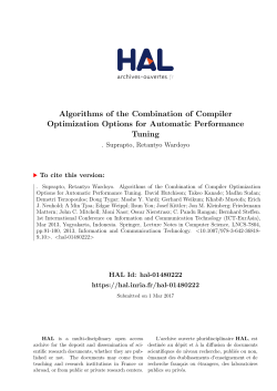 Algorithms of the Combination of Compiler Optimization - HAL