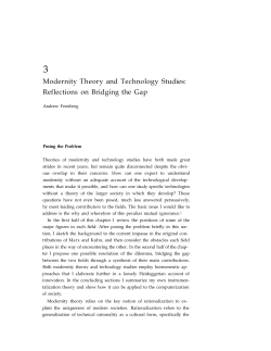 Modernity Theory and Technology Studies: Reflections on