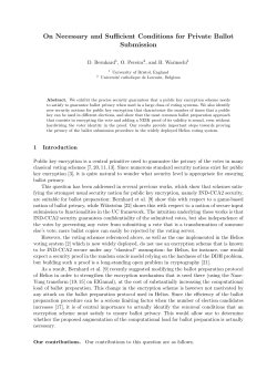 On Necessary and Sufficient Conditions for Private Ballot Submission