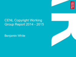 CENL Copyright Working Group Report