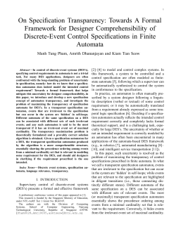 On Specification Transparency: Towards A Formal Framework for
