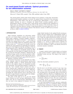 On mesh-based Ewald methods: Optimal parameters for two