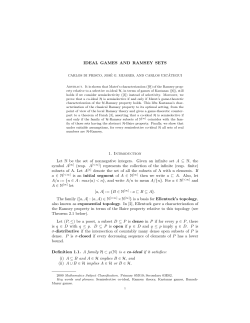 IDEAL GAMES AND RAMSEY SETS 1. Introduction Let N be the set
