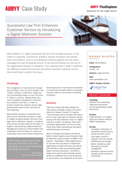 FlexiCapture Digital Mailroom &ndash; Moore Blatch Law Firm