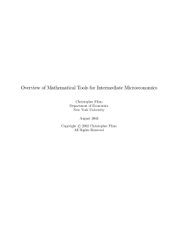 Overview of Mathematical Tools for Intermediate