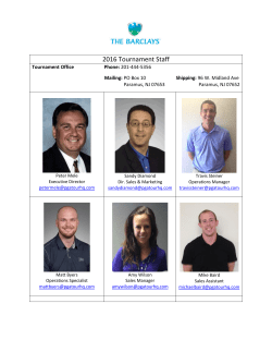 2016 Tournament Staff