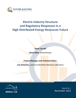 Distributed Energy Resources, Industry Structure