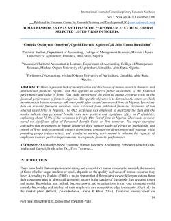 HUMAN RESOURCE COSTS AND FINANCIAL PERFORMANCE