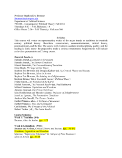 Contemporary Political Theory - Political Science, Rutgers University