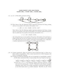 ASSIGNMENT ONE SOLUTIONS MATH 4805 / COMP 4805 / MATH