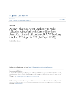 Shipping Agent--Authority to Make Valuation Agreement with Carrier