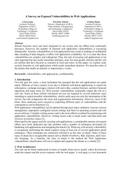 A Survey on Exposed Vulnerabilities in Web Applications