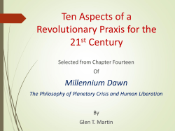 26. Ten Aspects of a Revolutionary Praxis