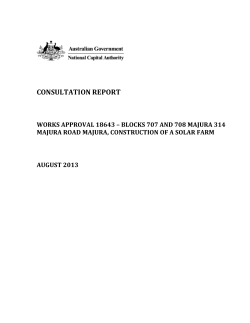 consultation report - National Capital Authority