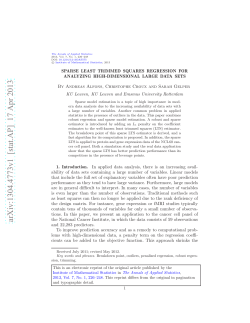 Sparse least trimmed squares regression for analyzing high