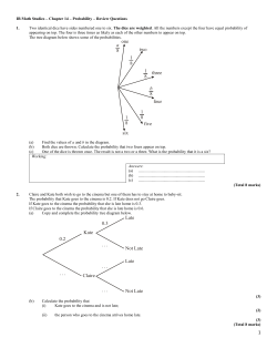 IB Math Studies &ndash; Chapter 14 &ndash; Probability