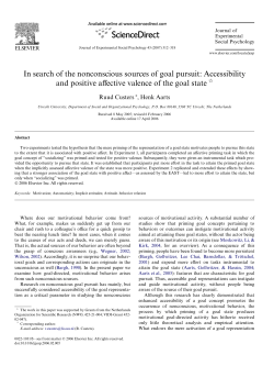 Accessibility and positive affective valence of the goal state
