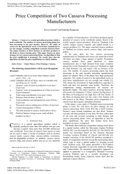 Price Competition of Two Cassava Processing Manufacturers