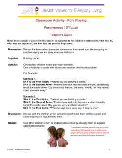 Classroom Activity - Role Playing Forgiveness
