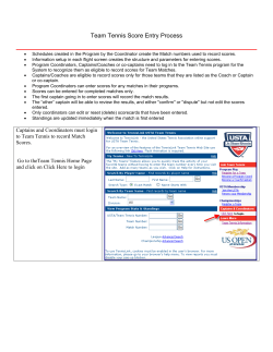 Team Tennis Score Entry Process