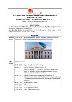 12th workshop on family firm management research