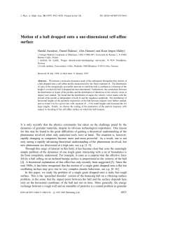 Motion of a ball dropped onto a one-dimensional self