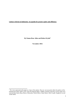 Labour reforms in Indonesia: An agenda for greater equity and