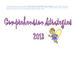 The following strategies have been shared by Kate Christensen from