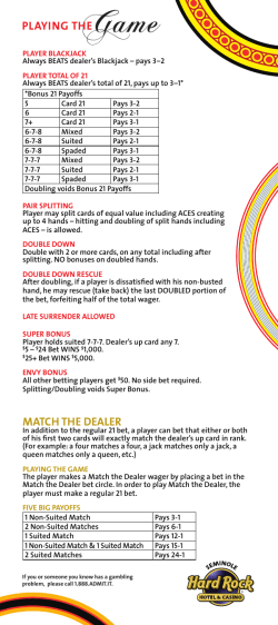 how to play playING the match the dealer