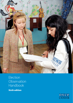 Election Observation Handbook - Comprehensive Course for OSCE