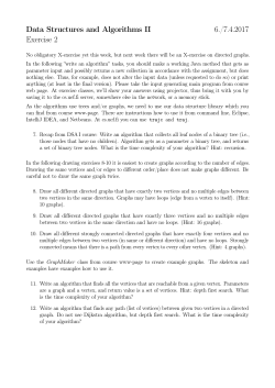 Data Structures and Algorithms II 6./7.4.2017 Exercise 2