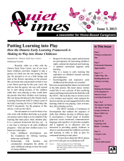 Putting Learning into Play - Affiliated Services for Children and Youth