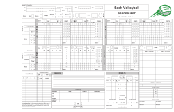 Score Sheets - Sask Volleyball