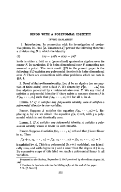 RINGS WITH A POLYNOMIAL IDENTITY 1