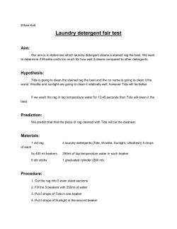 Laundry detergent fair test Aim