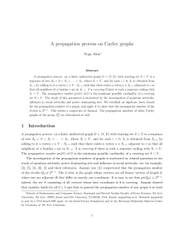 A propagation process on Cayley graphs