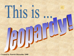 Jeopardy Template