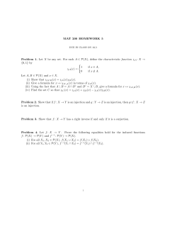 MAT 200 HOMEWORK 5 Problem 1. Let X be any set. For each A