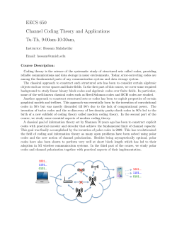 EECS 650 Channel Coding Theory and