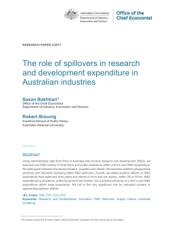 The role of spillovers in research and development expenditure in