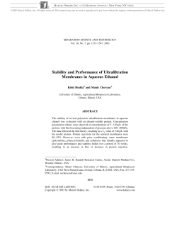 Stability and Performance of Ultrafiltration