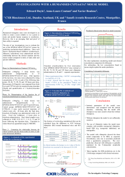 Investigations with a humanised CYP3A4/3A7 mouse model