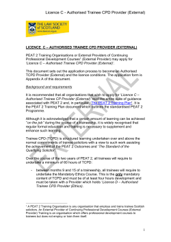 licence c &ndash; authorised trainee cpd (tcpd) provider