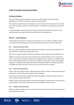 3 Star Freestyle Assessment Notes