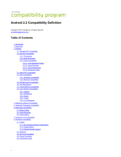 Android 2.2 Compatibility Definition