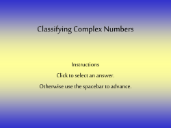 Classifying Complex Numbers