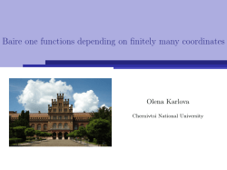 Baire one functions depending on finitely many