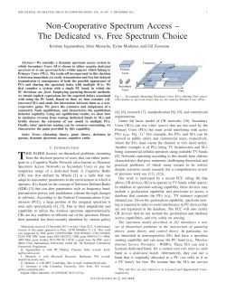 Non-Cooperative Spectrum Access &ndash; The Dedicated