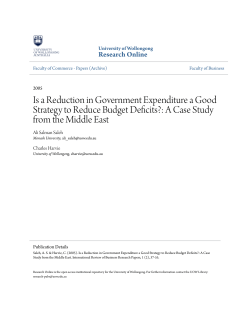 Is a Reduction in Government Expenditure a Good Strategy to