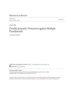 Double Jeopardy - University of Missouri School of Law Scholarship